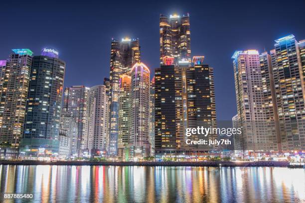 waterfront marine city, haeundae busan korea 해운대 부산 - busan bildbanksfoton och bilder