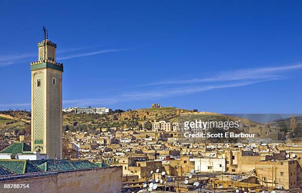 cityscape of the old medina in fes  - fes morocco stock pictures, royalty-free photos & images