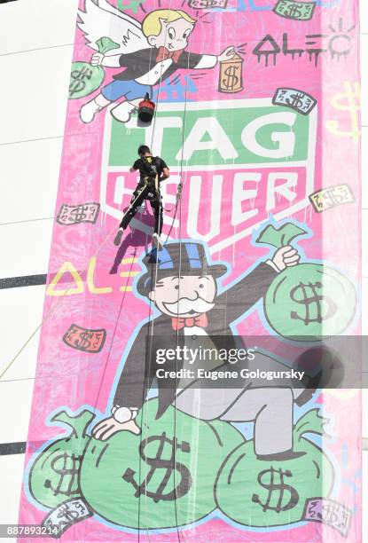 Fontainebleau Hotel Art Takeover With TAG Heuer Art Provocateur Alec Monopoly at Miami Design District on December 7, 2017 in Miami, Florida.