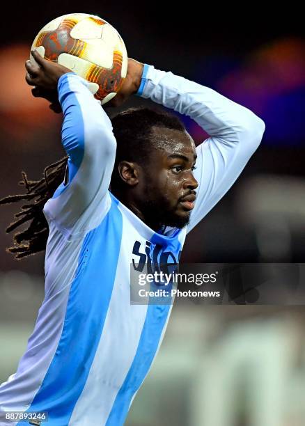 Jordan Lukaku defender of S.S. Lazio throws in the ball during the UEFA Europa League group K stage match between SV Zulte Waregem and SS Lazio Roma...