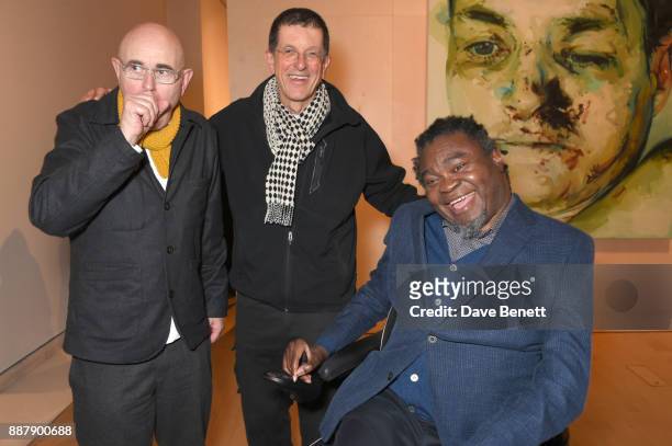 Humphrey Ocean, Antony Gormley and Yinka Shonibare attend a private view of new exhibition "From Life" at The Royal Academy of Arts on December 7,...