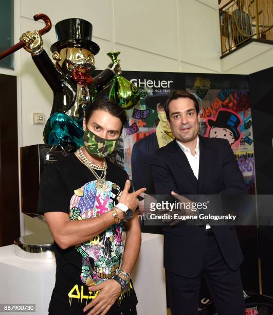 President of Tag Heuer North America Kilian Muller celebrates Fontainebleau Hotel Art Takeover With TAG Heuer Art Provocateur Alec Monopoly at Miami...