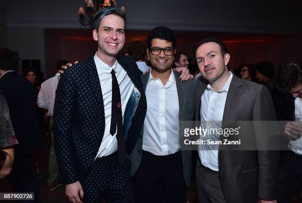 Carter Cleveland, Devang Thakkar, and Sebastian Cwilich attend Artsy Projects Miami VIP at The Bath Club on December 6, 2017 in Miami Beach, Florida.