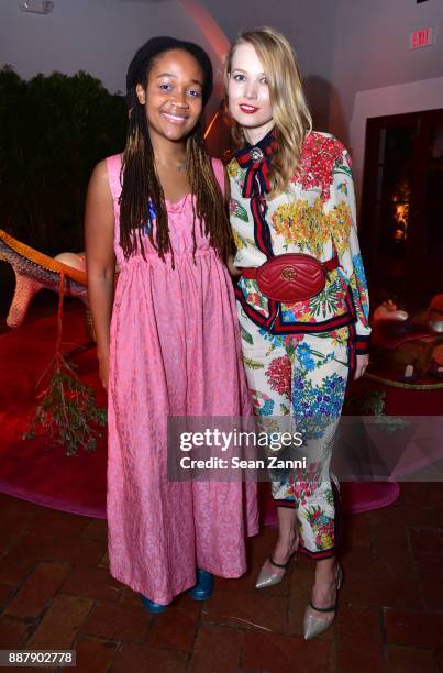 Kimberly Drew and Elena Soboleva attend Artsy Projects Miami VIP at The Bath Club on December 6, 2017 in Miami Beach, Florida.