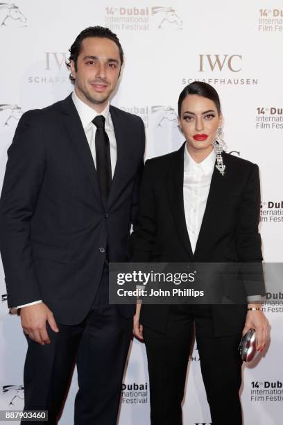 Elias Bakhazi and Karen Wazen attend the sixth IWC Filmmaker Award gala dinner at the 14th Dubai International Film Festival , during which Swiss...