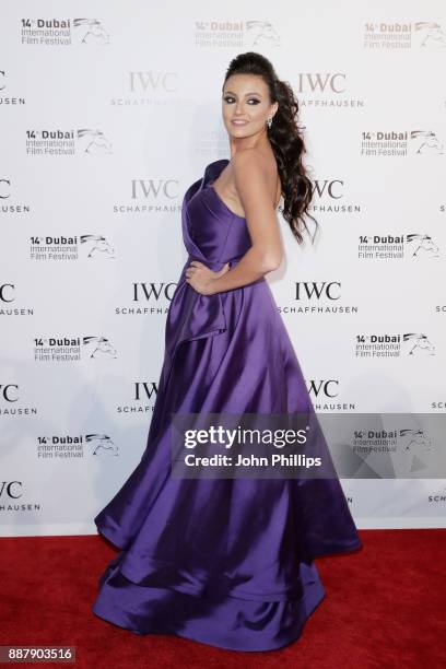 Actress Bushra attends the sixth IWC Filmmaker Award gala dinner at the 14th Dubai International Film Festival , during which Swiss luxury watch...