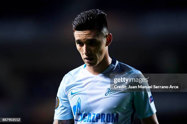 Matias Kranevitter of Zenit St. Petersburg reacts during the UEFA Europa League group L football match between Real Sociedad de Futbol and FC Zenit...