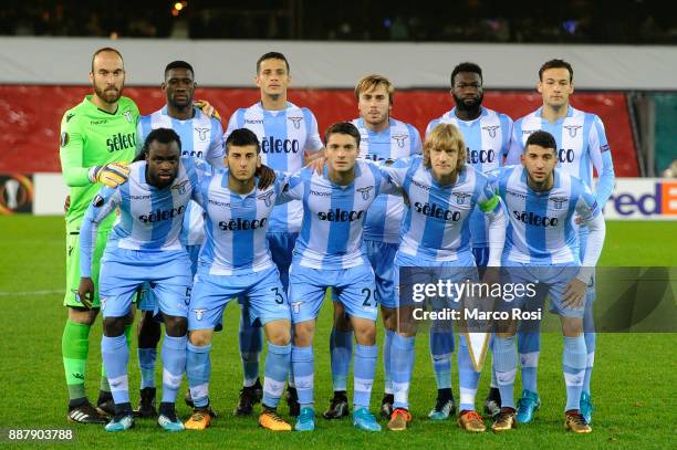 Lazio player pose a photo team before the UEFA Europa League group K match between SV Zulte Waregem and SS Lazio at Regenboogstadion on December 7,...