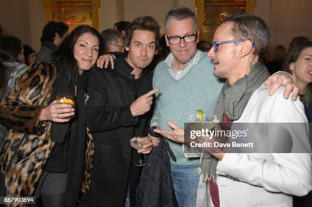 Gabi Kemp, WIll Kemp, guest and Jonathan Yeo attend a private view of new exhibition "From Life" at The Royal Academy of Arts on December 7, 2017 in...