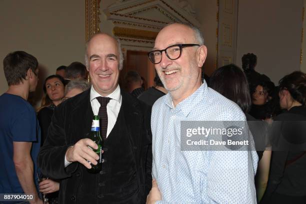 Charles Saumarez Smith and Maurice Davies attend a private view of new exhibition "From Life" at The Royal Academy of Arts on December 7, 2017 in...