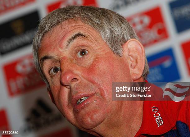 British and Irish Lions coach Ian McGeechan faces the media at the Sandton Hotel on July 2, 2009 in Johannesburg, South Africa.