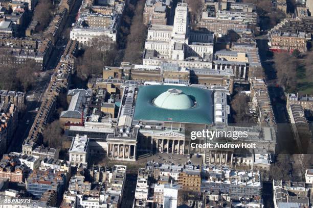 view over the british museum in london. - bloomsbury london stock pictures, royalty-free photos & images