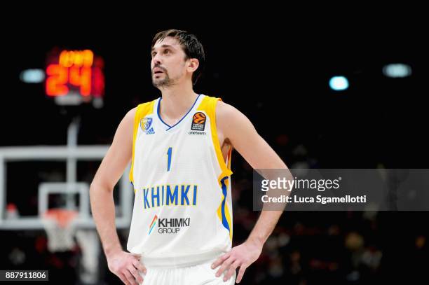 Alexey Shved, #1 of Khimki Moscow Region during the 2017/2018 Turkish Airlines EuroLeague Regular Season Round 11 game between AX Armani Exchange...