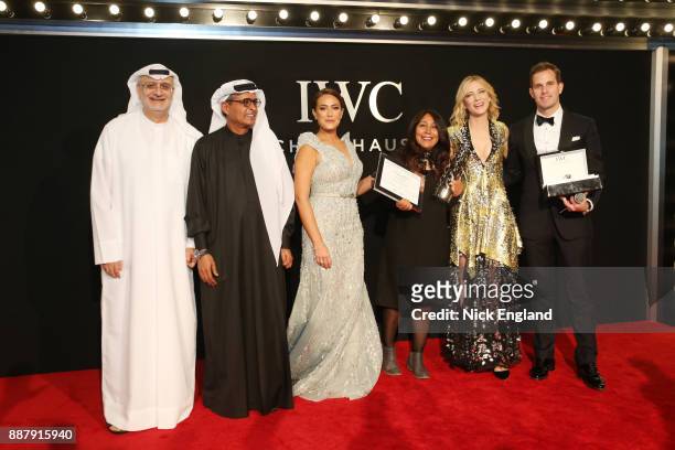 Artistic Director Masoud Amralla Al Ali, DIFF Chairman Abdulhamid Juma, Hend Sabry, IWC filmmaker winner Haifaa al-Mansour, Cate Blanchett and IWC...
