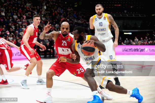 Charles Jenkins, #22 of Khimki Moscow Region in action during the 2017/2018 Turkish Airlines EuroLeague Regular Season Round 11 game between AX...