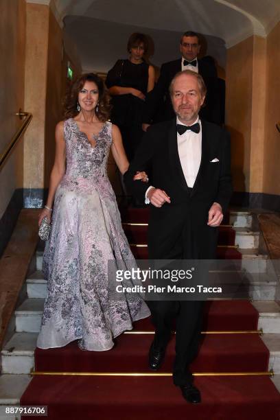 Alessandra Repini and Arturo Artom attend the Prima Alla Scala at Teatro Alla Scala on December 7, 2017 in Milan, Italy.