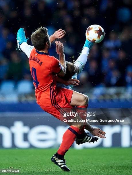 Branislav Ivanovic of Zenit St. Petersburg scoring during the UEFA Europa League group L football match between Real Sociedad de Futbol and FC Zenit...