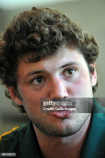 Ryan Kankowski during the Springboks press conference and team announcement at the Sun Square Hotel in Fourways on July 2, 2009 in Johannesburg,...