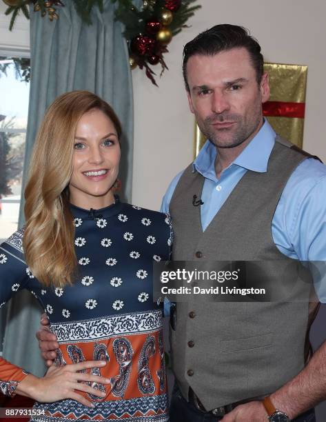 Actress Ellen Hollman and husband stunt performer Stephen Dunlevy visit Hallmark's "Home & Family" at Universal Studios Hollywood on December 7, 2017...