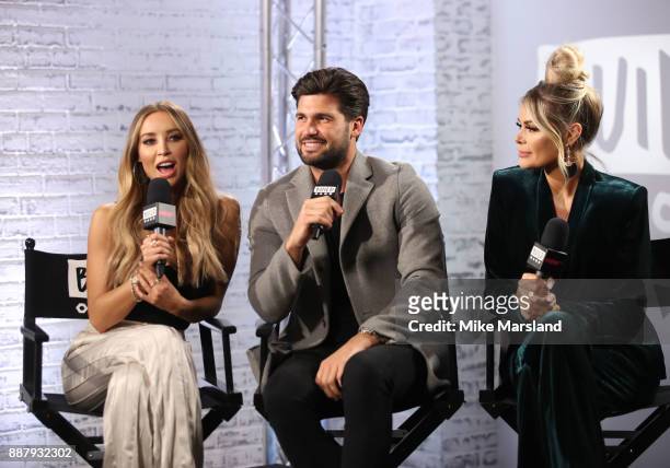 Lauren Pope, Dan Edgar and Chloe Simms from The Only Way Is Essex visit BUILD London on December 7, 2017 in London, England.