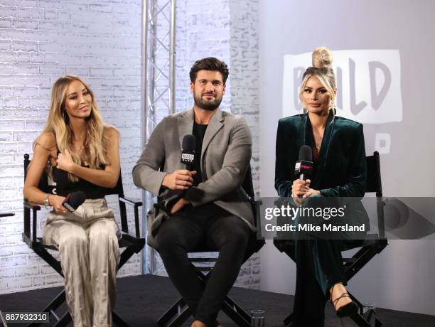 Lauren Pope, Dan Edgar and Chloe Simms from The Only Way Is Essex visit BUILD London on December 7, 2017 in London, England.