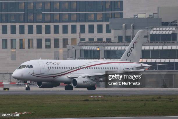 The Sukhoi Superjet 100 owned by CITYJET an Irish airline, leased to Brussels Airlines. Brussels airlines leased 5 of the SSJ100 aircrafts from...