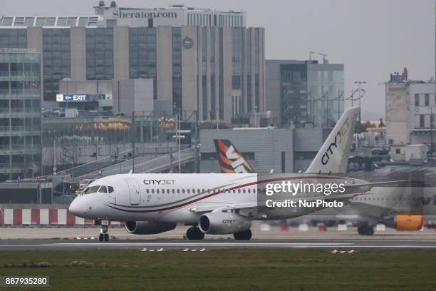 The Sukhoi Superjet 100 owned by CITYJET an Irish airline, leased to Brussels Airlines. Brussels airlines leased 5 of the SSJ100 aircrafts from...