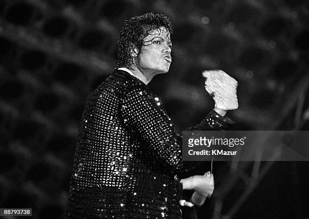 Michael Jackson performs in concert circa 1983.