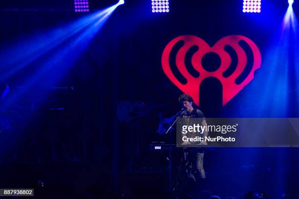 Charlie Puth performs onstage during the Q102's iHeartRadio Jingle Ball 2017 at the Wells Fargo Center in Philadelphia, PA, on December 6, 2017.