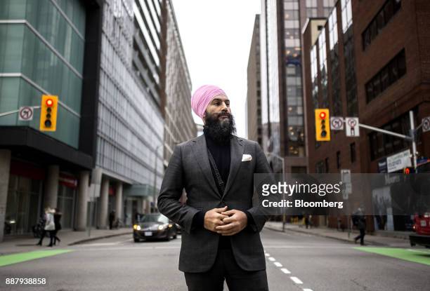 Jagmeet Singh, leader of the New Democratic Party , stands for a photograph following an interview in Ottawa, Ontario, Canada, on Thursday, Dec. 7,...