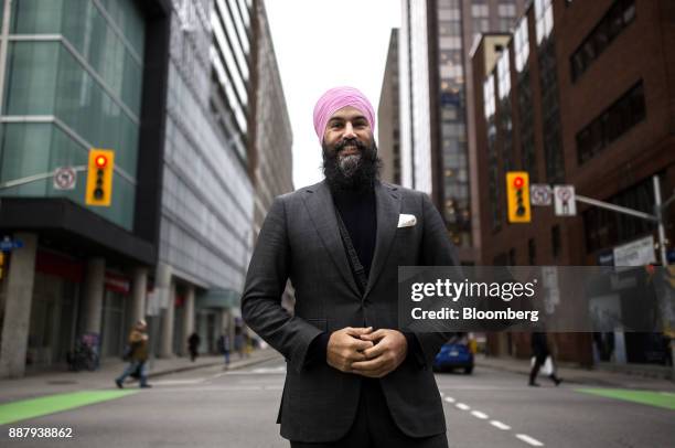 Jagmeet Singh, leader of the New Democratic Party , stands for a photograph following an interview in Ottawa, Ontario, Canada, on Thursday, Dec. 7,...