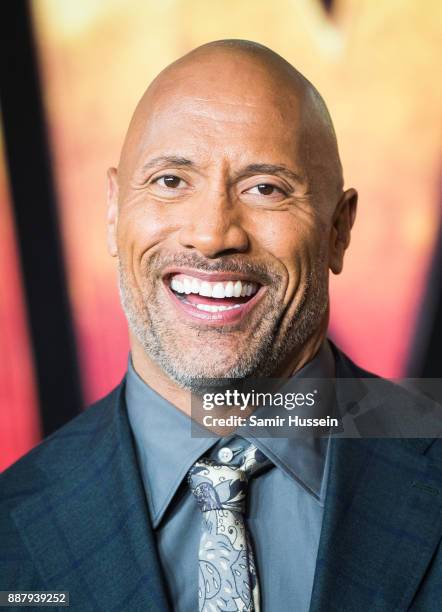 Dwayne Johnson attends the 'Jumanji: Welcome To The Jungle UK premiere held at Vue West End on December 7, 2017 in London, England.