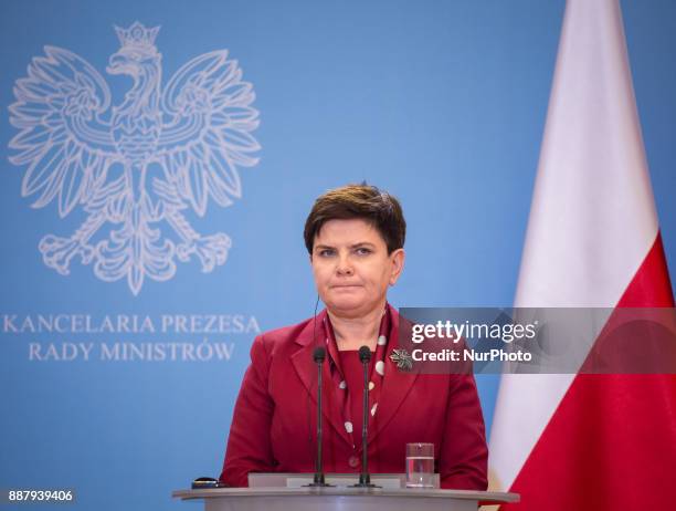 Prime Minister of Poland Beata Szydlo in Warsaw, Poland on 06 December 2017