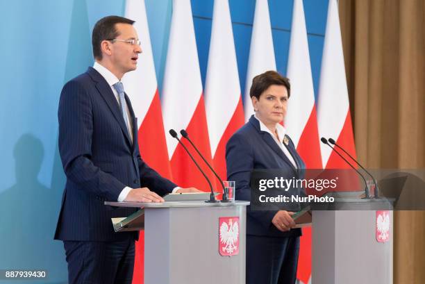 Mateusz Morawiecki, Polish Minister of Economic Development and Finance and Prime Minister of Poland Beata Szydlo in Warsaw, Poland on 29 September...