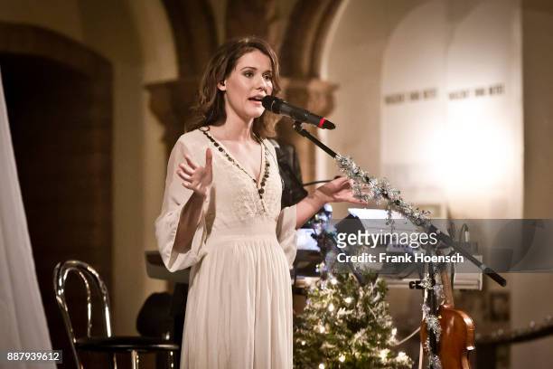 German singer and violinist Franziska Wiese performs live on stage in support of Frank Schoebel during a concert at the Gethsemanekirche on December...