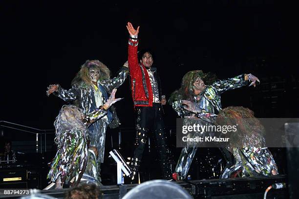 Michael Jackson performs in concert circa 1983.