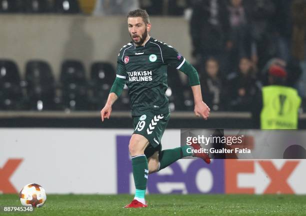 Konyaspor defender Nejc Skubic from Slovenia in action during the UEFA Europa League match between Vitoria de Guimaraes and Atiker Konyaspor at...