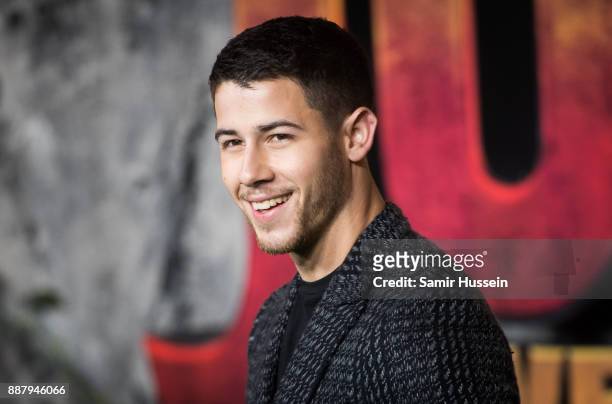 Nick Jonas attends the 'Jumanji: Welcome To The Jungle UK premiere held at Vue West End on December 7, 2017 in London, England.