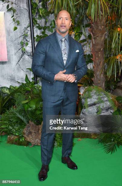 Dwayne Johnson attends the UK premiere of "Jumanji: Welcome To The Jungle" at Vue West End on December 7, 2017 in London, England.