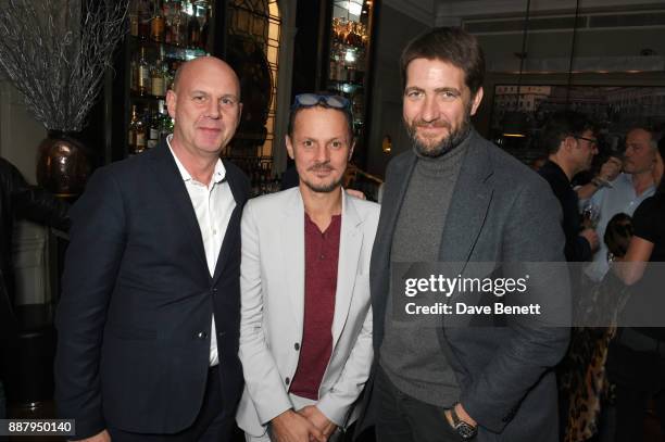 Fergus Lawlor, Jonathan Yeo and Thykier attend a private view after party for new Royal Academy Of Arts exhibition "From Life" hosted by artist...