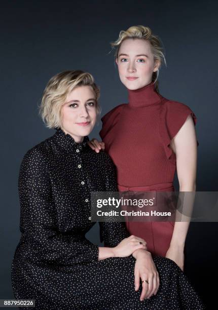 Actress Saoirse Ronan and director Greta Gerwig of 'Ladybird' are photographed for Los Angeles Times on November 17, 2017 in Los Angeles, California.