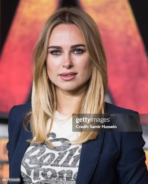 Kimberley Garner attends the 'Jumanji: Welcome To The Jungle UK premiere held at Vue West End on December 7, 2017 in London, England.