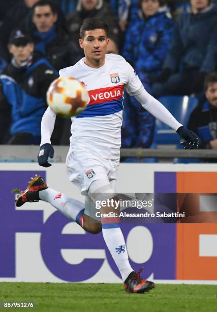 Houssem Aouar of Olympique Lyon in action during the UEFA Europa League group E match between Atalanta and Olympique Lyon at Mapei Stadium - Citta'...