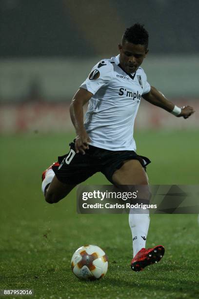 Vitoria Guimaraes forward Heldon from Cabo Verde during the match between Vitoria Guimaraes and Atiker Konyaspor match for UEFA Europa League at...