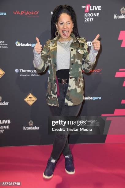 Amanda Murray attends the 1Live Krone radio award at Jahrhunderthalle on December 7, 2017 in Bochum, Germany.