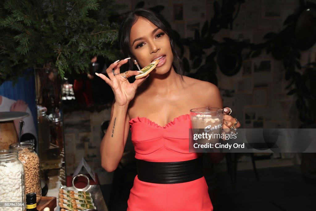 Actress & Model Karrueche Tran visits the hot chocolate bar as she