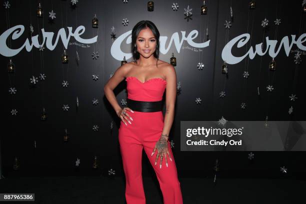 Actress & Model Karrueche Tran hosts the Curve Fragrances Holiday Party at Arlo NoMad on December 7, 2017 in New York City.