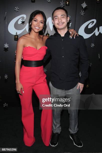 Actress & Model Karrueche Tran poses with her brother Raymond Adamson as she hosts the Curve Fragrances Holiday Party at Arlo NoMad on December 7,...