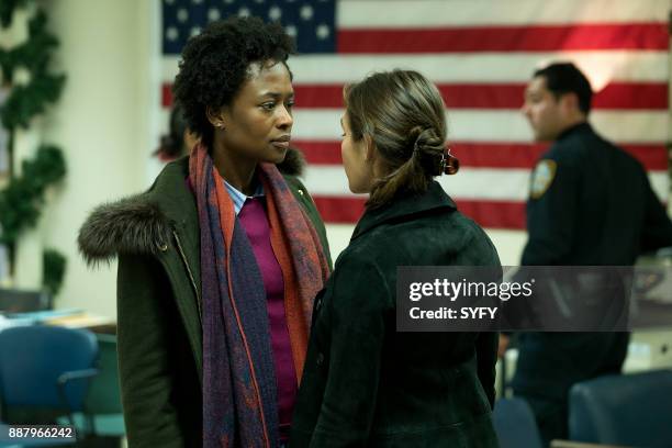 The Kid Ain't Mine" Episode 102 -- Pictured: Medina Senghore as Amanda Hansen, Lili Mirojnick as Detective Meredith McCarthy --
