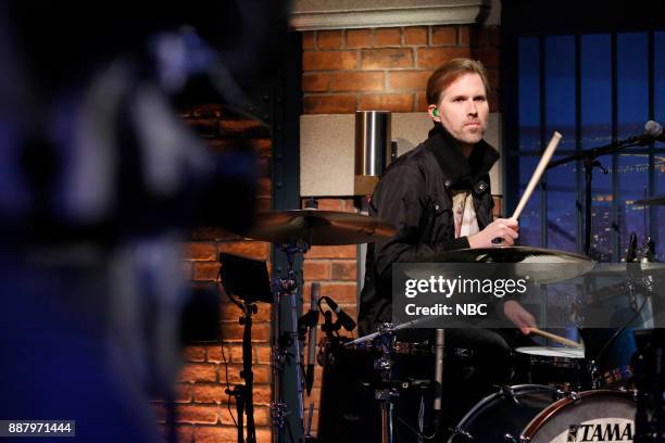 Episode 622 -- Pictured: Brooks Wackerman from the band Avenged Sevenfold sits in with the 8G Band on December 7, 2017 --